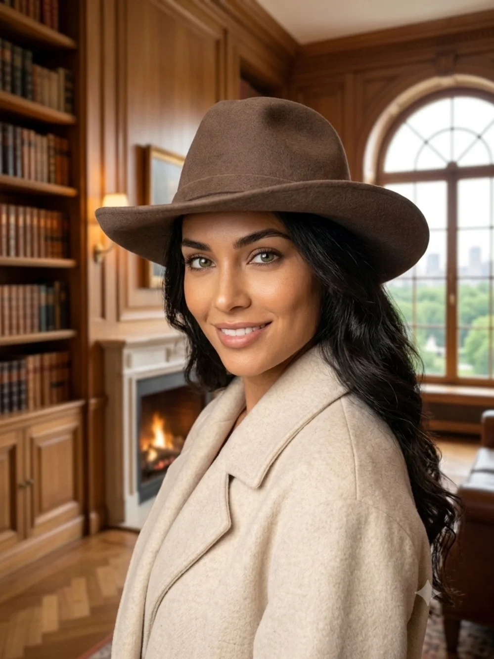 Grey Wool Fedora Hat - Women Accessories